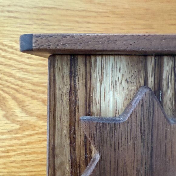 Tzedaka Charity Box Hand Crafted Zebrawood Star of David Judaica - Picture 8 of 10